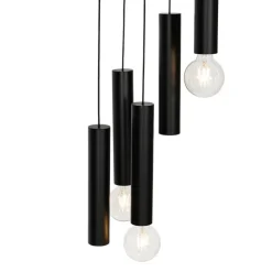 Design hanglamp zwart rond 7-lichts - Tuba