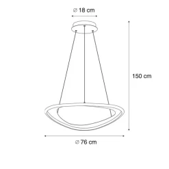 Design hanglamp zwart 3-staps dimbaar - Organico