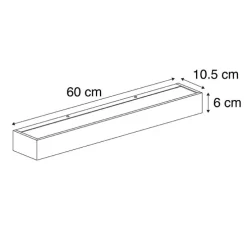 Design langwerpige wandlamp zwart 60 cm - Houx