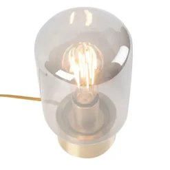 Design messing met smoke glas tafellamp - Bliss Cute