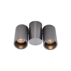 Design opbouwspot gunmetal GU10 50mm 2-lichts kantelbaar - Michael