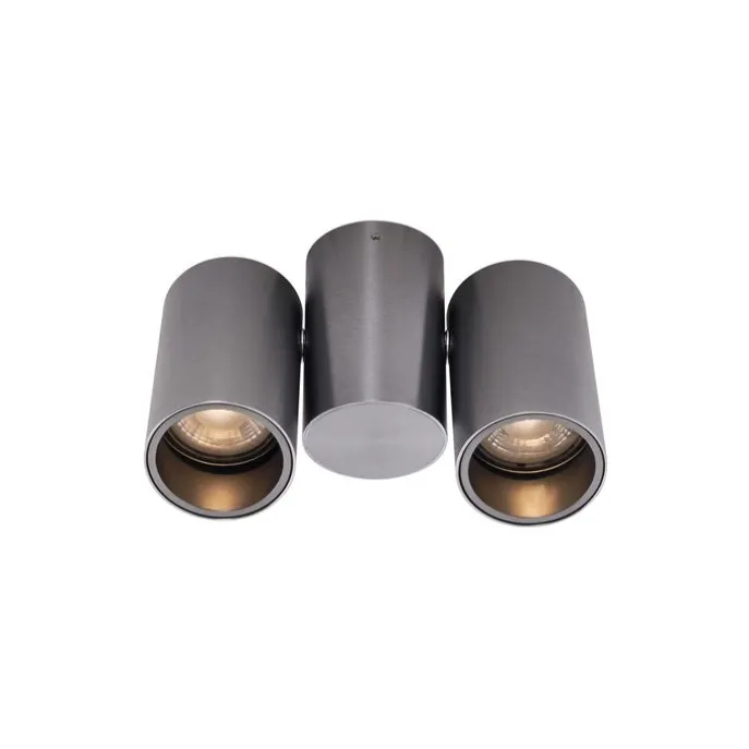 Design opbouwspot gunmetal GU10 50mm 2-lichts kantelbaar - Michael