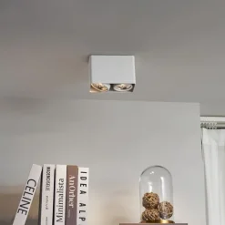 Design opbouwspot wit GU10 70mm 2-lichts draai- en kantelbaar - Vox