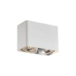 Design opbouwspot wit GU10 70mm 2-lichts draai- en kantelbaar - Vox