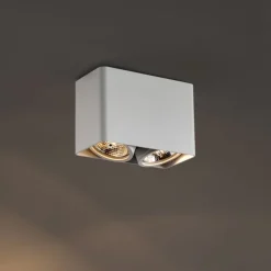 Design opbouwspot wit GU10 70mm 2-lichts draai- en kantelbaar - Vox