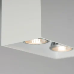 Design opbouwspot wit 2-lichts GU10 50mm - Qubo