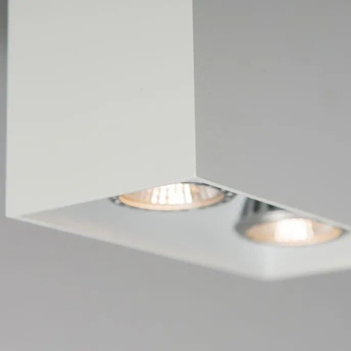Design opbouwspot wit 2-lichts GU10 50mm - Qubo