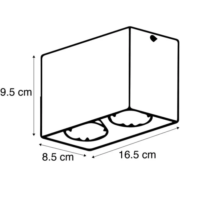 Design opbouwspot wit 2-lichts GU10 50mm - Qubo