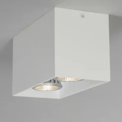 Design opbouwspot wit 2-lichts GU10 50mm - Qubo