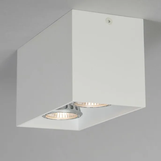 Design opbouwspot wit 2-lichts GU10 50mm - Qubo