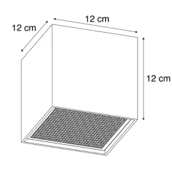 Design opbouwspot zwart GU10 111mm - Box Honey