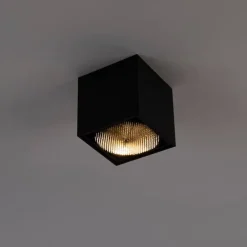 Design opbouwspot zwart GU10 111mm - Box Honey