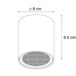 Design opbouwspot zwart GU10 50mm - Tubo Honey