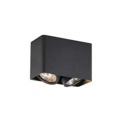 Design opbouwspot zwart GU10 70mm 2-lichts draai- en kantelbaar - Vox