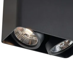 Design opbouwspot zwart GU10 70mm 2-lichts draai- en kantelbaar - Vox