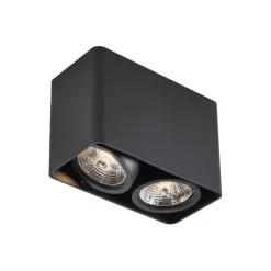 Design opbouwspot zwart GU10 70mm 2-lichts draai- en kantelbaar - Vox