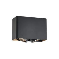 Design opbouwspot zwart GU10 70mm 2-lichts draai- en kantelbaar - Vox