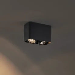 Design opbouwspot zwart GU10 70mm 2-lichts draai- en kantelbaar - Vox