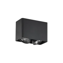 Design opbouwspot zwart GU10 70mm 2-lichts draai- en kantelbaar - Vox