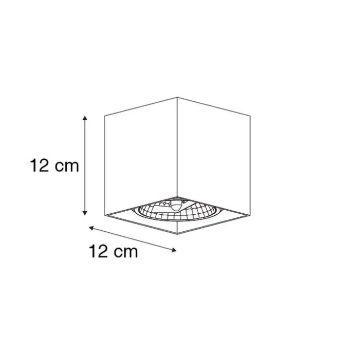 Design opbouwspot zwart vierkant - Box