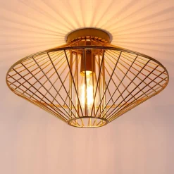 Design plafondlamp goud draad met lichteffect - Zahra