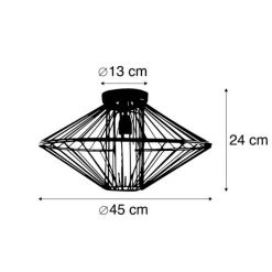 Design plafondlamp goud draad met lichteffect - Zahra