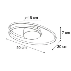 Design plafondlamp goud incl. LED 3 staps dimbaar - Rowan