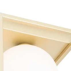 Design plafondlamp goud met wit glas - Aniek