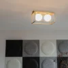 Design plafondlamp goud met wit glas 2-lichts - Aniek
