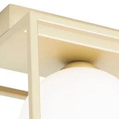 Design plafondlamp goud met wit glas 2-lichts - Aniek