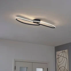 Design plafondlamp mat zwart 65 cm 3-staps dimbaar 2-lichts - Pepe