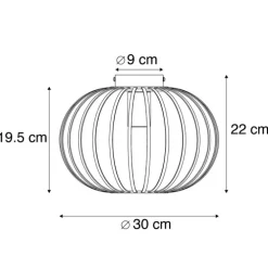 Design plafondlamp messing 30 cm - Johanna