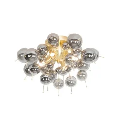 Design plafondlamp messing met smoke glas 4-lichts - Explode