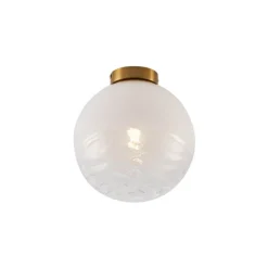 Design plafondlamp messing met wit fading glas - Pillon