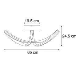 Design plafondlamp staal dimbaar incl. LED - Viola Due