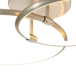 Design plafondlamp staal incl. LED 3-staps dimbaar 2-lichts - Joaniqa