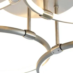 Design plafondlamp staal incl. LED 3-staps dimbaar 4-lichts - Joaniqa