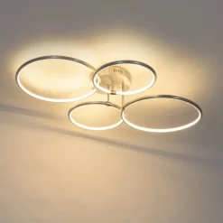 Design plafondlamp staal incl. LED 3-staps dimbaar 4-lichts - Joaniqa