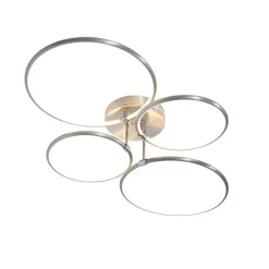 Design plafondlamp staal incl. LED 3-staps dimbaar 4-lichts - Joaniqa