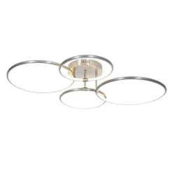Design plafondlamp staal incl. LED 3-staps dimbaar 4-lichts - Joaniqa