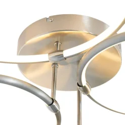 Design plafondlamp staal incl. LED 3-staps dimbaar 4-lichts - Joaniqa