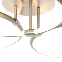 Design plafondlamp staal incl. LED 3-staps dimbaar 3-lichts - Joaniqa