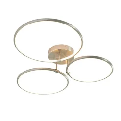Design plafondlamp staal incl. LED 3-staps dimbaar 3-lichts - Joaniqa