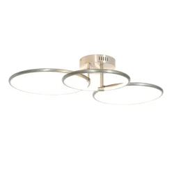 Design plafondlamp staal incl. LED 3-staps dimbaar 3-lichts - Joaniqa