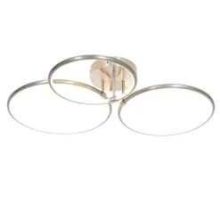 Design plafondlamp staal incl. LED 3-staps dimbaar 3-lichts - Joaniqa
