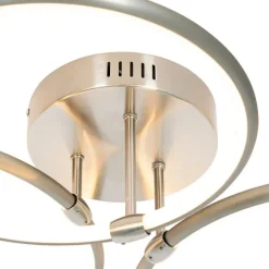 Design plafondlamp staal incl. LED 3-staps dimbaar 3-lichts - Joaniqa
