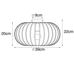 Design plafondlamp wit 39 cm - Johanna