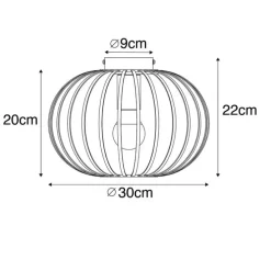 Design plafondlamp wit 30 cm - Johanna