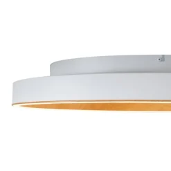 Design plafondlamp wit met hout 60cm incl. LED 3-way switch - Ingo