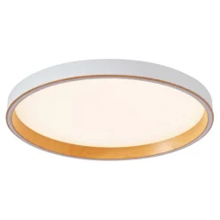 Design plafondlamp wit met hout 60cm incl. LED 3-way switch - Ingo